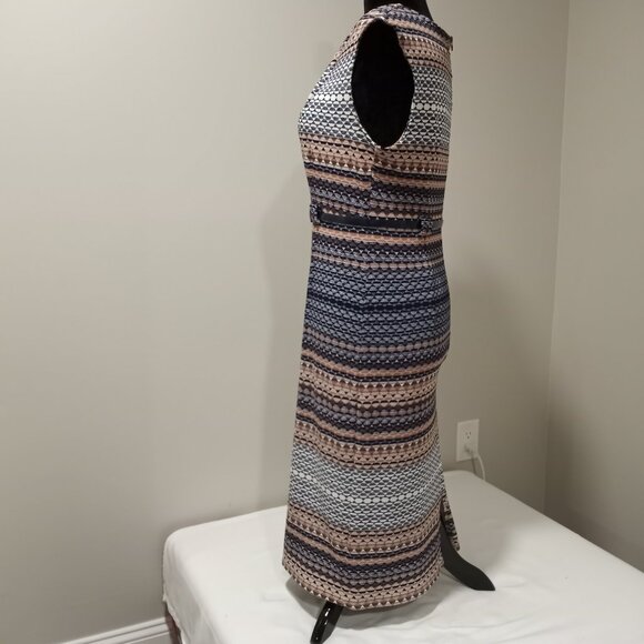 ILE NEW YORK MULTI-COLOUR PRINT SHEATH DRESS WITH BELT WOMEN SIZE 10 - Picture 8 of 12